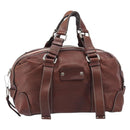 Chloe Patsy Hand Bag Leather Brown Silver Auth am12552A-13