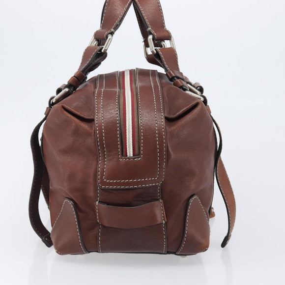 Chloe Patsy Hand Bag Leather Brown Silver Auth am12552A