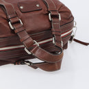 Chloe Patsy Hand Bag Leather Brown Silver Auth am12552A-7