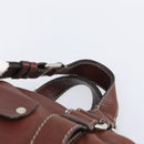 Chloe Patsy Hand Bag Leather Brown Silver Auth am12552A-8