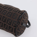 FENDI Zucchino Canvas Accessory Pouch Black Brown Auth am12553V-14