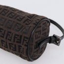 FENDI Zucchino Canvas Accessory Pouch Black Brown Auth am12553V-16