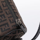 FENDI Zucchino Canvas Accessory Pouch Black Brown Auth am12553V-10