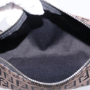 FENDI Zucchino Canvas Accessory Pouch Black Brown Auth am12553V-11