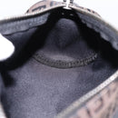 FENDI Zucchino Canvas Accessory Pouch Black Brown Auth am12553V-20