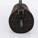 FENDI Zucchino Canvas Accessory Pouch Black Brown Auth am12553V-3