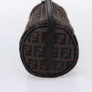 FENDI Zucchino Canvas Accessory Pouch Black Brown Auth am12553V-4