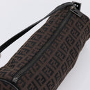 FENDI Zucchino Canvas Accessory Pouch Black Brown Auth am12553V-6
