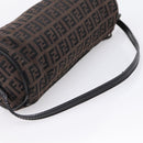 FENDI Zucchino Canvas Accessory Pouch Black Brown Auth am12553V-7
