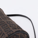 FENDI Zucchino Canvas Accessory Pouch Black Brown Auth am12553V-8