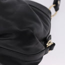 BVLGARI Chandra Hand Bag Leather Black Gold Auth am12554M-11