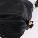 BVLGARI Chandra Hand Bag Leather Black Gold Auth am12554M-13