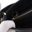BVLGARI Chandra Hand Bag Leather Black Gold Auth am12554M-16