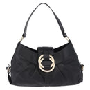 BVLGARI Chandra Hand Bag Leather Black Gold Auth am12554M-2