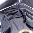 BVLGARI Chandra Hand Bag Leather Black Gold Auth am12554M-20