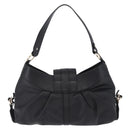 BVLGARI Chandra Hand Bag Leather Black Gold Auth am12554M-3