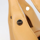 BVLGARI Shoulder Chandra Hand Bag Leather Beige Gold Auth am12555M-15