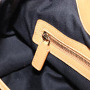 BVLGARI Shoulder Chandra Hand Bag Leather Beige Gold Auth am12555M-22