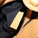 BVLGARI Shoulder Chandra Hand Bag Leather Beige Gold Auth am12555M-25