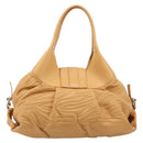 BVLGARI Shoulder Chandra Hand Bag Leather Beige Gold Auth am12555M-3