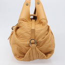 BVLGARI Shoulder Chandra Hand Bag Leather Beige Gold Auth am12555M-4
