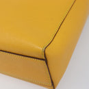 CELINE Turn Lock Shoulder Bag PVC Canvas Yellow Gold Auth am12556V-9
