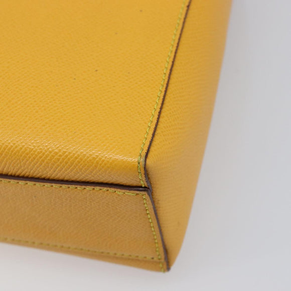 CELINE Turn Lock Shoulder Bag PVC Canvas Yellow Gold Auth am12556V