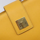 CELINE Turn Lock Shoulder Bag PVC Canvas Yellow Gold Auth am12556V-17