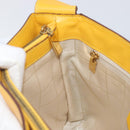 CELINE Turn Lock Shoulder Bag PVC Canvas Yellow Gold Auth am12556V-20