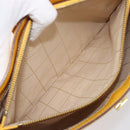 CELINE Turn Lock Shoulder Bag PVC Canvas Yellow Gold Auth am12556V-24