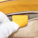 CELINE Turn Lock Shoulder Bag PVC Canvas Yellow Gold Auth am12556V-12