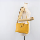 CELINE Turn Lock Shoulder Bag PVC Canvas Yellow Gold Auth am12556V-26