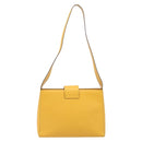 CELINE Turn Lock Shoulder Bag PVC Canvas Yellow Gold Auth am12556V-2