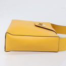CELINE Turn Lock Shoulder Bag PVC Canvas Yellow Gold Auth am12556V-3