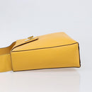 CELINE Turn Lock Shoulder Bag PVC Canvas Yellow Gold Auth am12556V-4