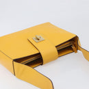 CELINE Turn Lock Shoulder Bag PVC Canvas Yellow Gold Auth am12556V-6