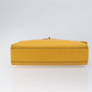 CELINE Turn Lock Shoulder Bag PVC Canvas Yellow Gold Auth am12556V-5
