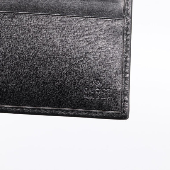 GUCCI Interlocking G Compact Bifold Wallet Leather Black 115219 Auth am12557V