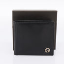 GUCCI Interlocking G Compact Bifold Wallet Leather Black 115219 Auth am12557V-21