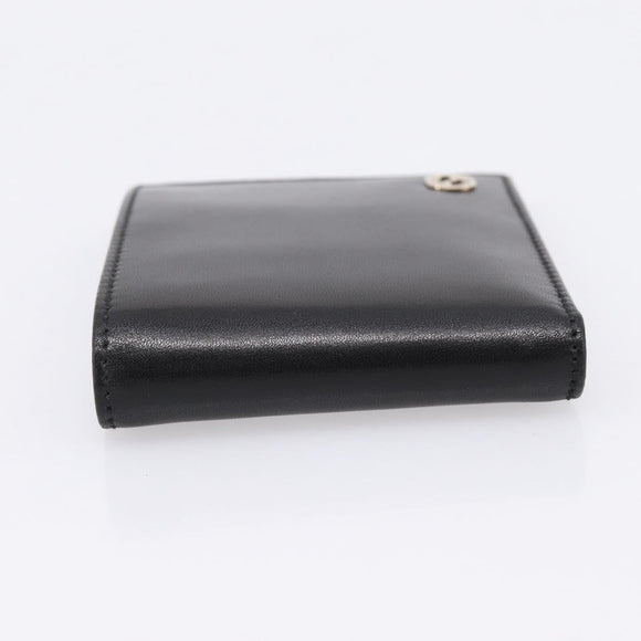 GUCCI Interlocking G Compact Bifold Wallet Leather Black 115219 Auth am12557V