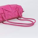 Miu Miu Shoulder Hand Bag Leather Pink Gold Auth am12558A-7