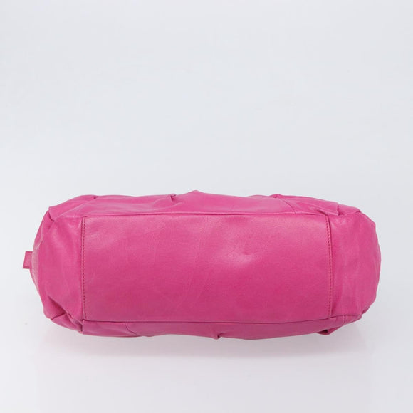 Miu Miu Shoulder Hand Bag Leather Pink Gold Auth am12558A