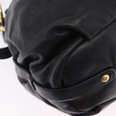 PRADA Shoulder Bag Leather Black Gold Auth am12560V-15