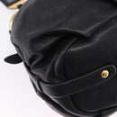PRADA Shoulder Bag Leather Black Gold Auth am12560V-17