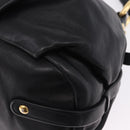 PRADA Shoulder Bag Leather Black Gold Auth am12560V-18
