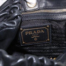 PRADA Shoulder Bag Leather Black Gold Auth am12560V-20