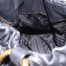 PRADA Shoulder Bag Leather Black Gold Auth am12560V-21