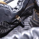 PRADA Shoulder Bag Leather Black Gold Auth am12560V-23