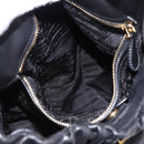 PRADA Shoulder Bag Leather Black Gold Auth am12560V-24