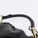 PRADA Shoulder Bag Leather Black Gold Auth am12560V-14